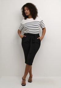 Kaffe Curve MALIA NARROW  - T-shirts print - chalk   black stripe