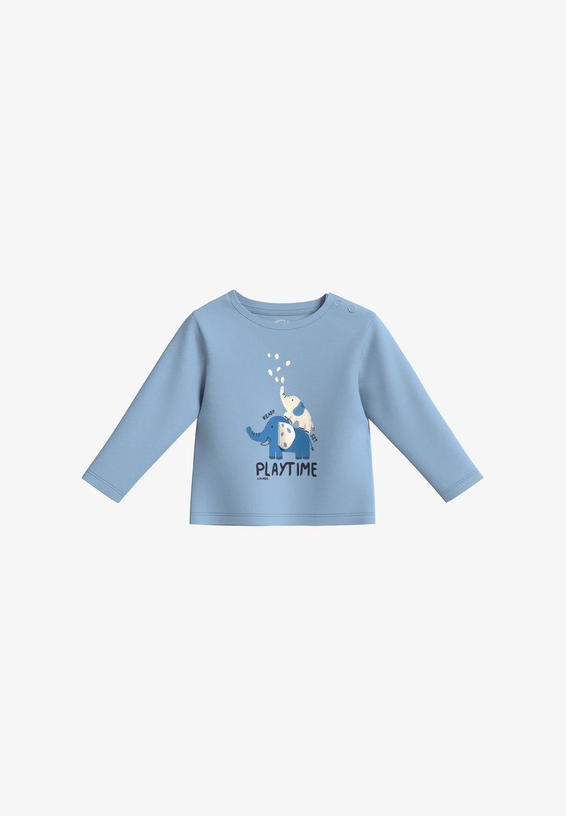 s.Oliver MIT GRAFIK-PRINT - Langarmshirt - blassblau