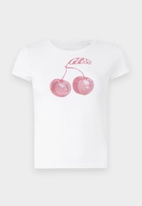 WAVY CHERRY LOGO TEE - Print T-shirt - pure white
