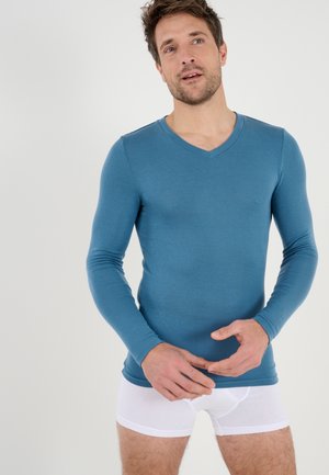 COL V FINE SENSITIVE MANCHES LONGUES - Caraco - blue