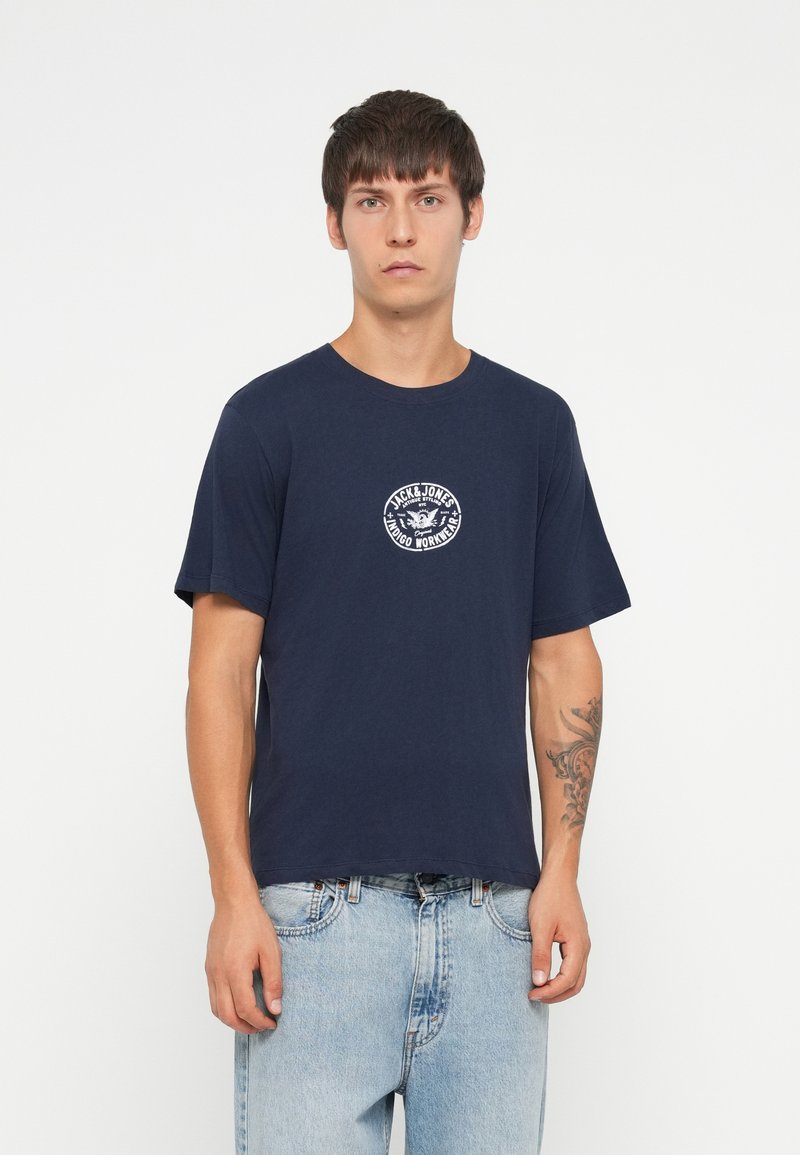 JACK & JONES Jorskull Nature Tee SS - Maglietta Uomo Girocollo, Manica Corta, Cotone, Autunno, Taglio Regular