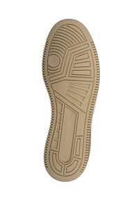 Suola in gomma beige con motivi testurizzati, scanalature per trazione e un bordo liscio. Presenta il marchio "ROY ROBSON" e la taglia "44."