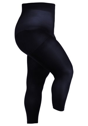 Sorte, uigennemsigtige leggings med høj talje, der har en glat overflade og sømløst design, som giver et tætsiddende look.