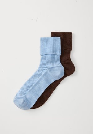 FOLDED CUFF 2 PACK - Strømper - brown melange