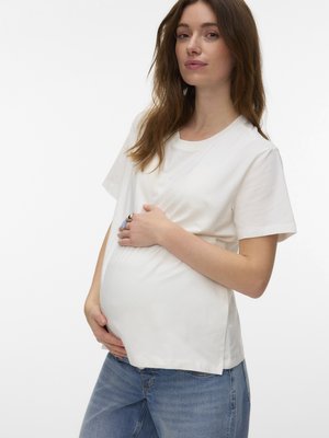 MAMALICIOUS MLHANNAH JUNE SS T-SHIRT 2F - T-shirts - snow white