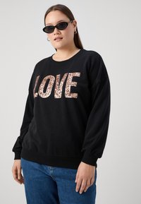 ONLY Carmakoma CARKATYA LOVE O NECK  - Mikina - black