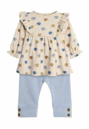 REGULAR FIT HEDGEHOG FRILL  - Pikkade varrukatega topp - natural
