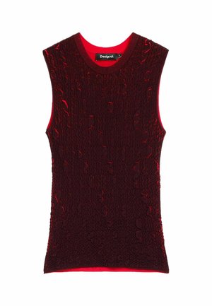 Desigual, SLEEVELESS KNIT T-SHIRT - Top - red