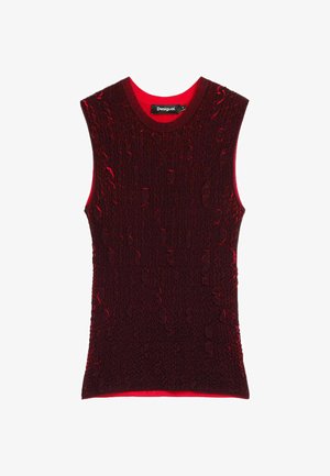 Desigual, SLEEVELESS KNIT T-SHIRT - Top - red