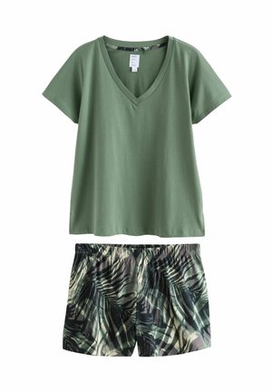 REGULAR FIT - SET  - Pyžamová súprava - khaki/green palm
