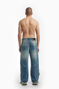 FAVELA FABRIC PATCH - Laisvi džinsai - blue washed