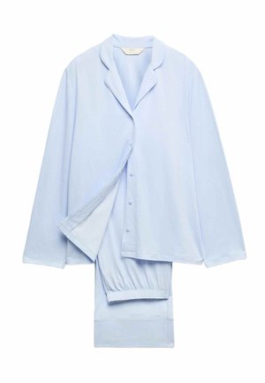 Marks & Spencer, SOFT TOUCH PRINTED REVERE SET - Pyjama - light blue