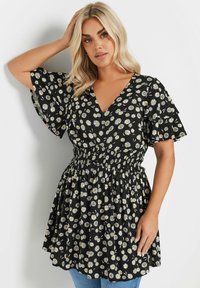 Yours Clothing DAISY PEPLUM  - Pusero - black