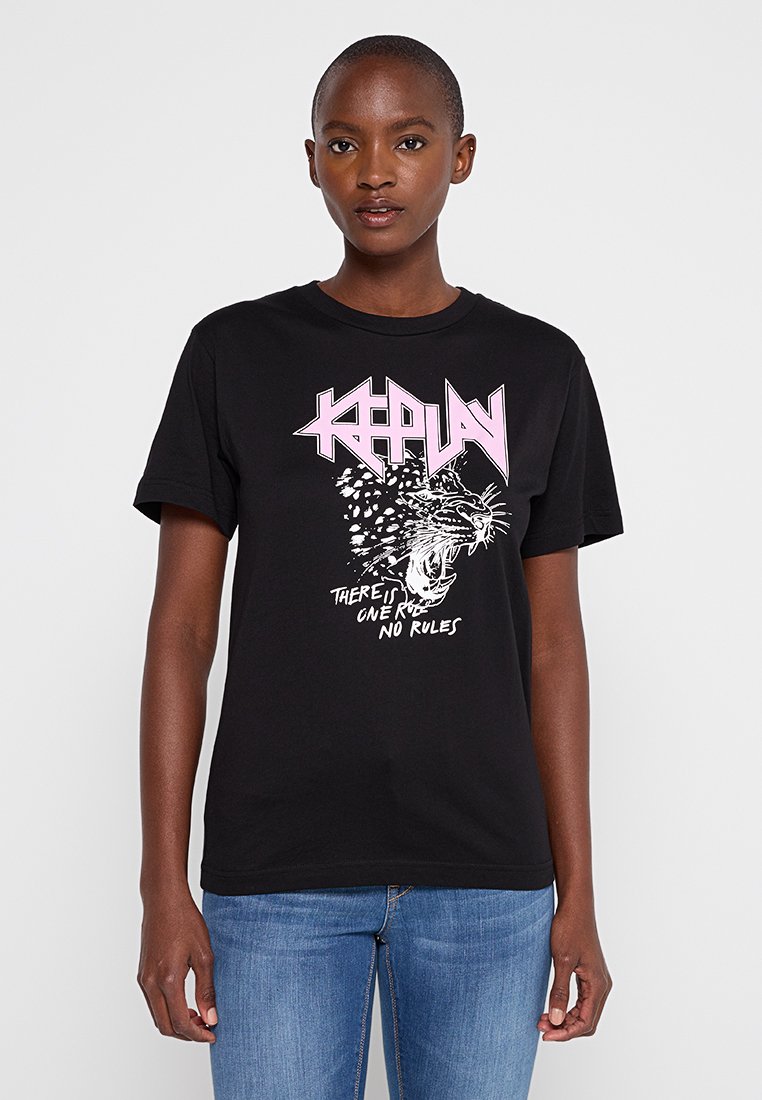 Replay T-shirt print zwart