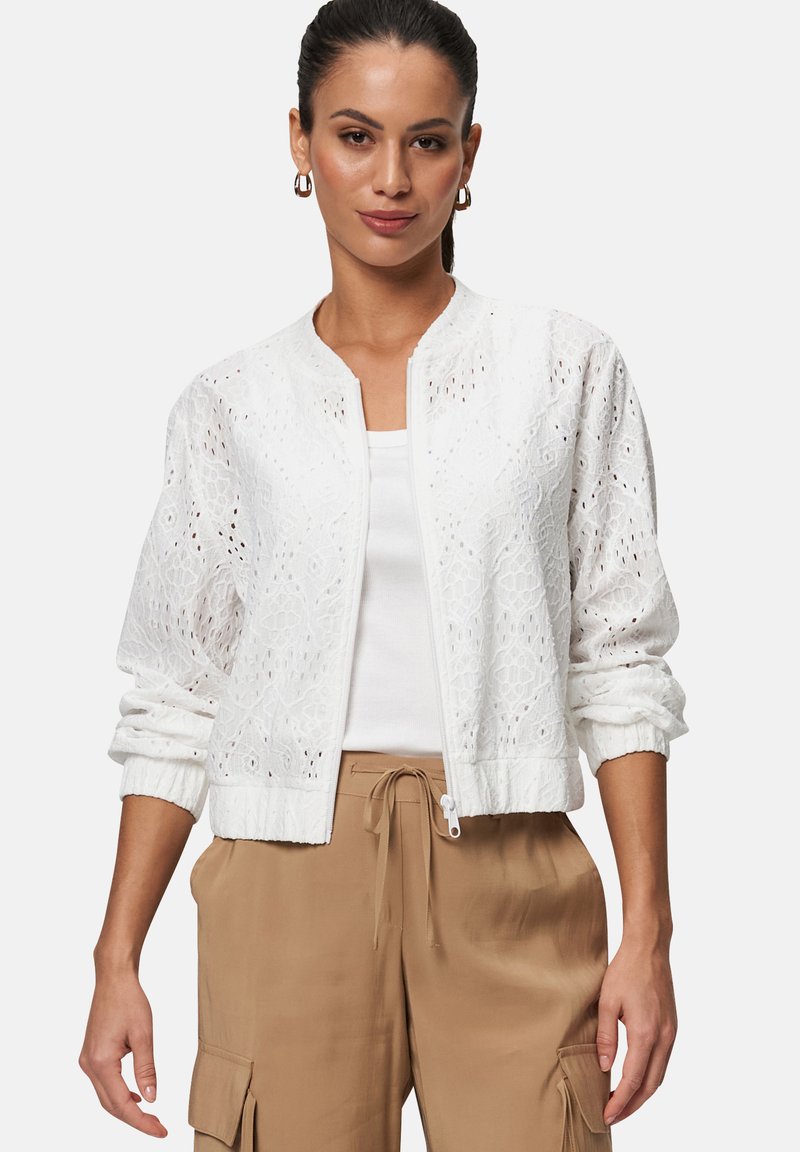 zero - MIT LOCHSTICKEREI - Bomber Jacket - brilliant white, Enlarge