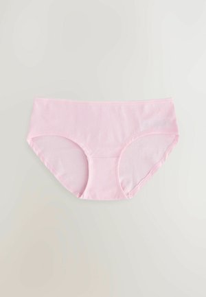 Roze pamučne hipster gaćice s glatkom teksturom, koje imaju udoban elastični pojas i bez vidljivih uzoraka ili akcenata.
