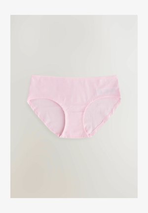 Culotes de algodón rosa con una textura suave, que cuentan con una cómoda cinturilla elástica y sin patrones ni acentos visibles.