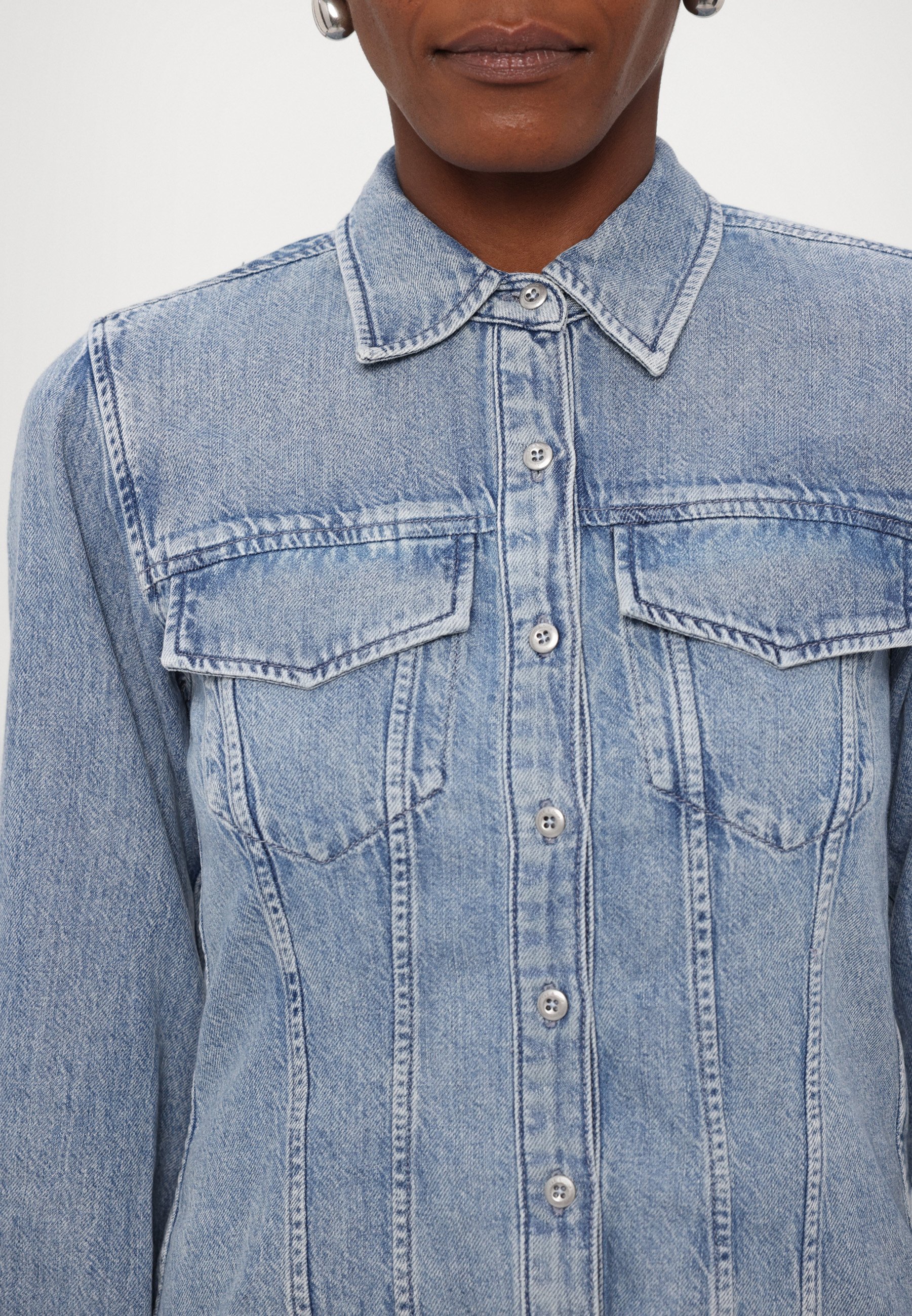 売れ筋商品|||ラグアンドボーン シャツ レディース トップス ULTRA FEATHERWEIGHT MILA - Button-down blouse - annie Women's Annie Mila Blouse with Turn-Down Collar and Pocket