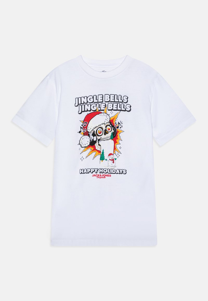 Jack & Jones Junior - JORCHRISTMAS SKULL TEE CREW NECK JNR - T-shirts print - bright white, Forstør