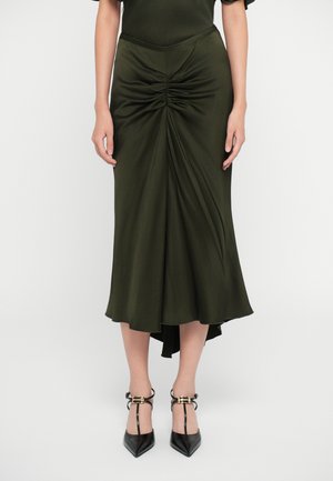BELLA - A-vonalú szoknya - dark olive