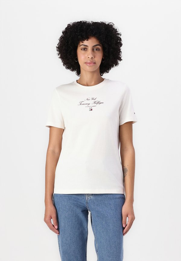 SCRIPT - Print T-shirt - ivory petal