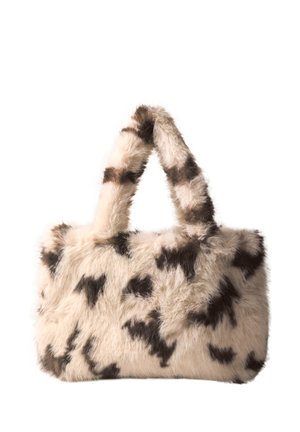 Street One Studio, FAUX-FUR SHOPPER BAG WITH COW PRINT - Cabas - smooth stone sand