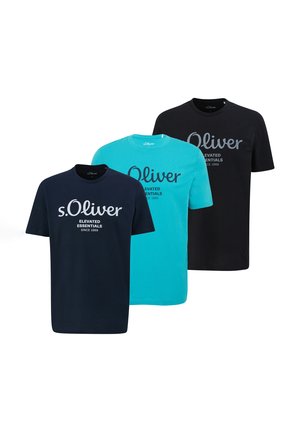 3ER PACK LOGOS - T-Shirt print - blau/schwarz/blutürkis