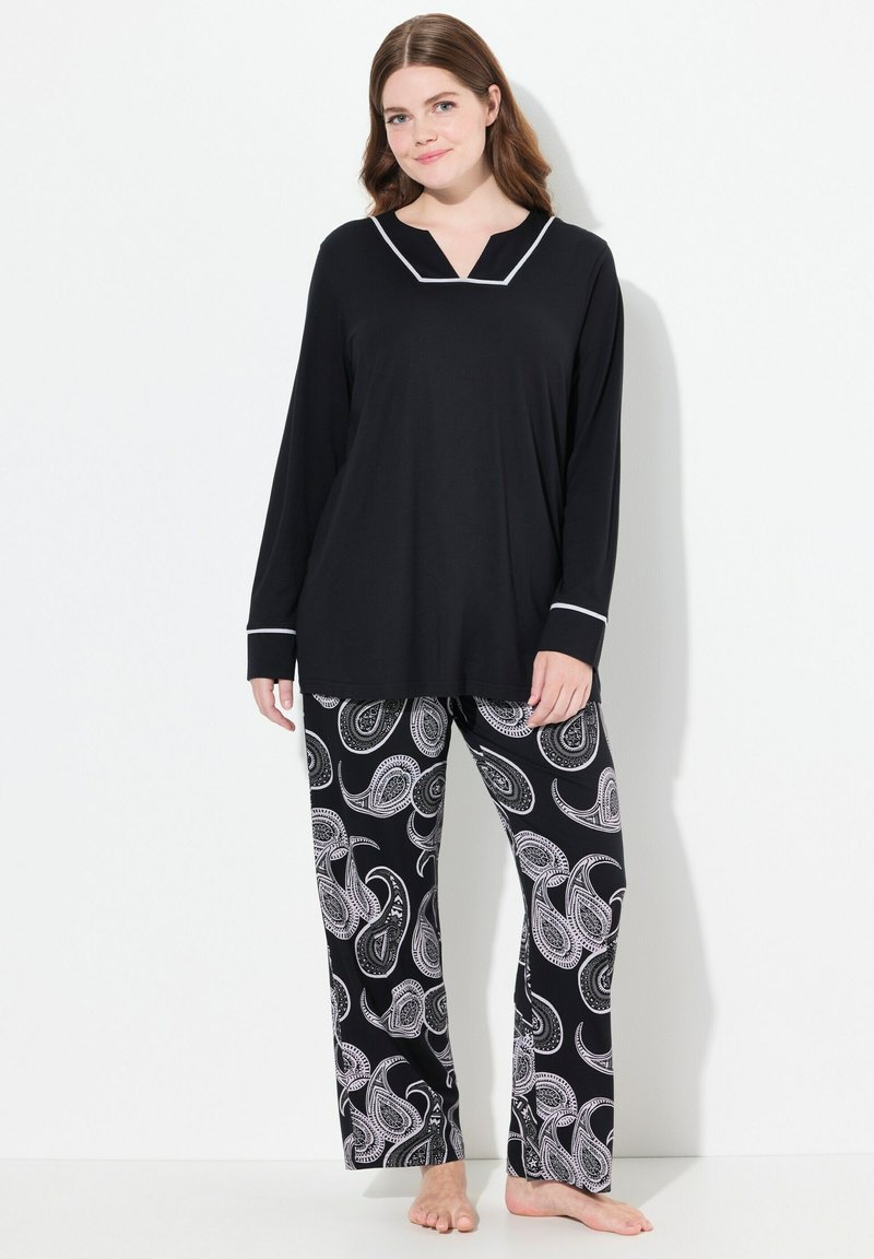 Ulla Popken PAISLEY PRINT TWO PIECE SET - Pigiama - black
