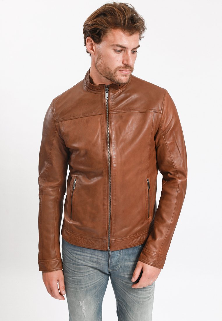 Lee Cooper Leren jas cognac