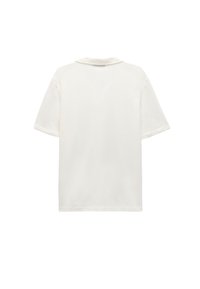 Kortærmet polo skjorte i off-white, fremstillet af tekstureret stof, med krave og lige skæring uden synlig branding på ryggen.