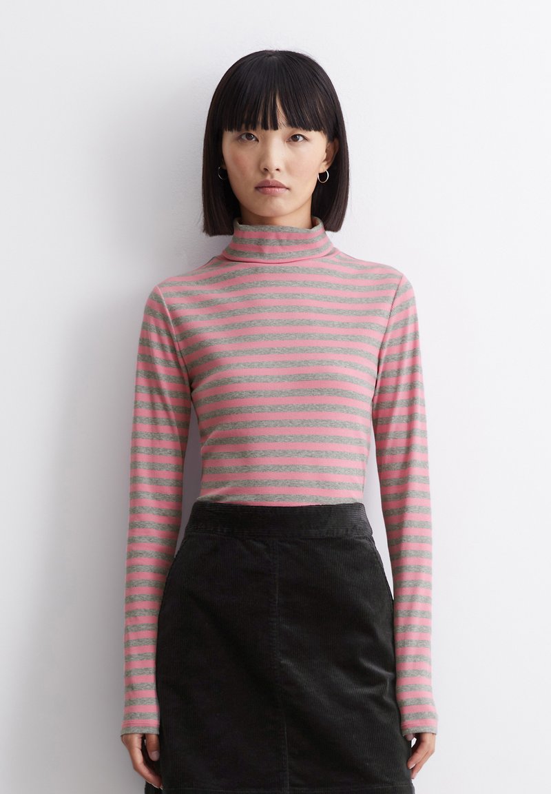 Marc O'Polo DENIM TURTLENECK STRIPES - Langarmshirt - medium pink