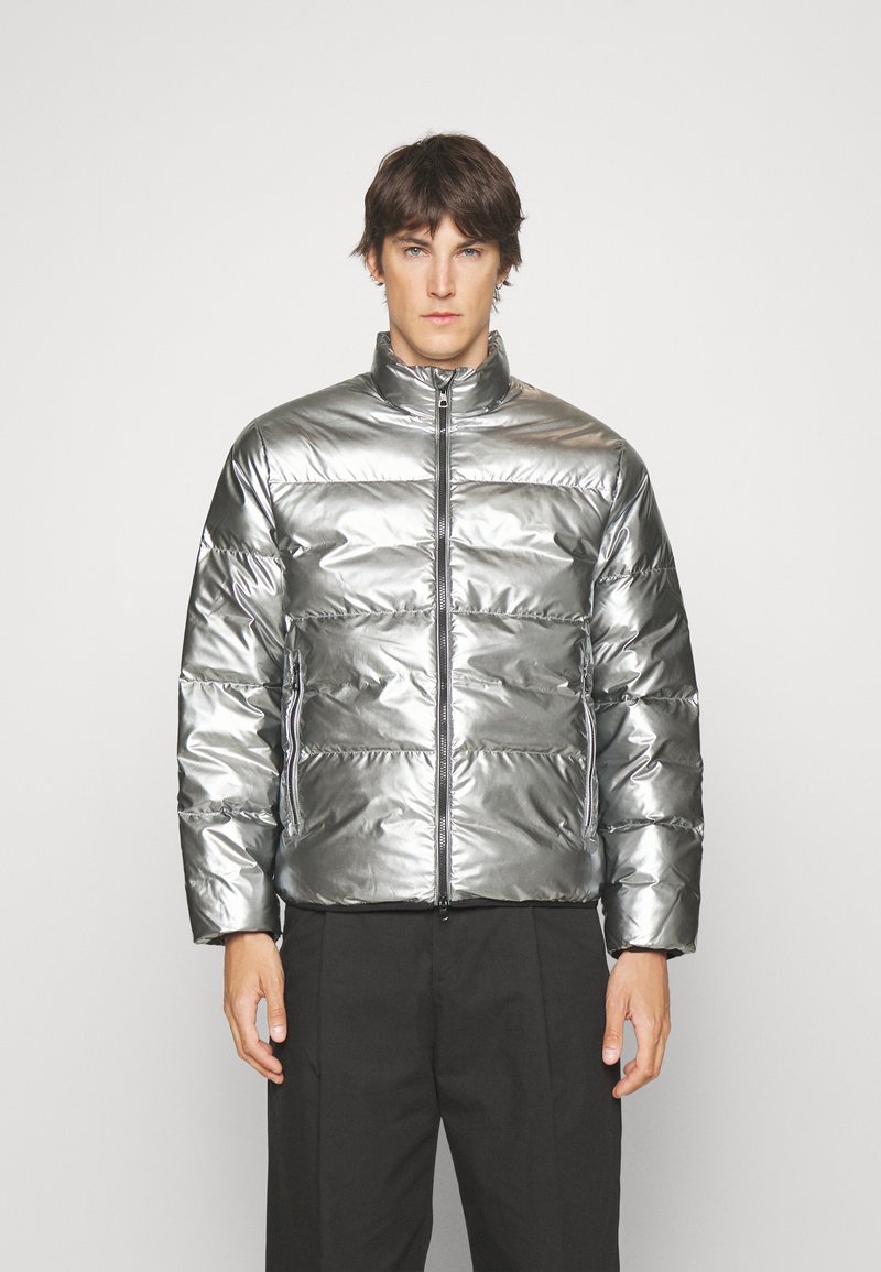 EA7 Emporio Armani BOMBER JACKET - Down jacket - dark grey/dark grey ...