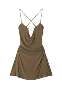 Bershka COLLARED - MINI - Koktajl obleka/za zabavo - dark green