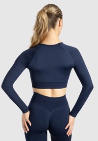 Smilodox CROP LONGSLEEVE MAYSA - Top s dlouhým rukávem - marineblau