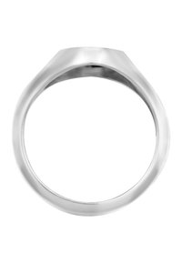 Sølv ring med en glat, poleret overflade, der har et moderne, buet design og en bred ring til et minimalistisk look.