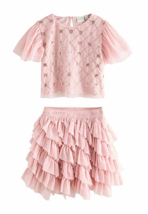 REGULAR FIT - SEQUIN  RUFFLE TIER SET   - A-Linien-Rock - pink