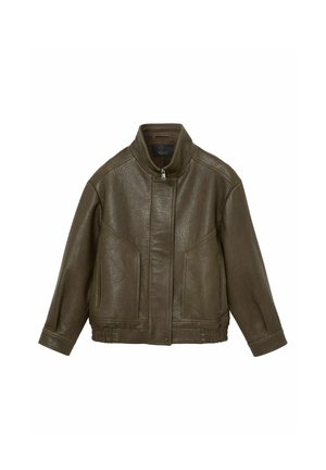 Reiss, Lederjacke - khaki green