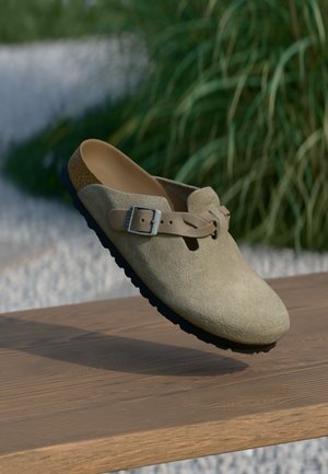 Birkenstock BOSTON LEVE BRAIDED NARROW - Chaussons - taupe