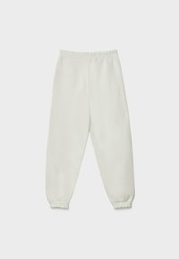 Stradivarius PLUSH BOYFRIEND JOGGERS - Pantalon de survêtement - white