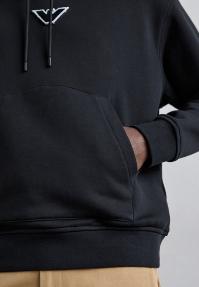 Emporio Armani FELPA - Felpa con cappuccio - black