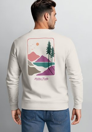 Neverless, HERREN SWEATSHIRT MIT RÜCKENPRINT - FOREST THERAPY - REGULAR FIT - Sweatshirt - slim-fit urban grey