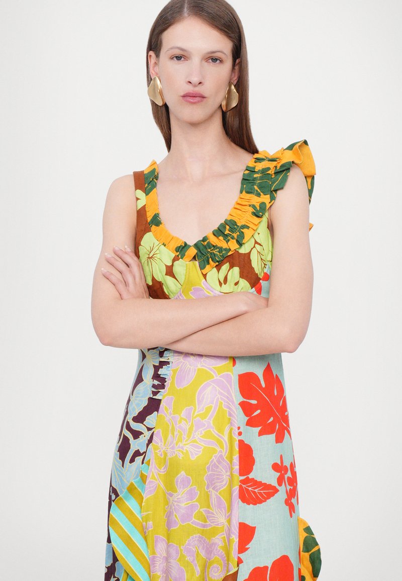 knee length dresses for ladies Mariela Abstract Satin Dress