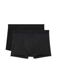 Set di boxer neri composto da un paio nero uniforme e uno con un motivo a pois geometrici. Vita elastica con dettagli del logo.