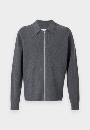 Samsøe Samsøe SAISAKS ZIP CARDIGAN - Cardigan - dark grey