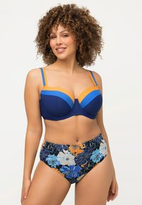 Ulla Popken FLORAL PRINT WIRED CUPS - Bikini - dark blue