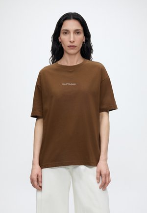 Marc O'Polo DENIM RELAXED FIT T-SHIRT - Μπλουζάκι με στάμπα - umbra brown