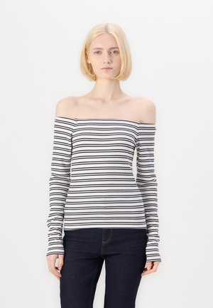 VMSIMI OFF SHOULDER - Long sleeved top - cloud dancer/navy