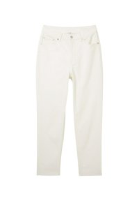 Vita bomullsjeans med rak passform, med en knappstängning, fem fickor och en subtil textur genom tyget.