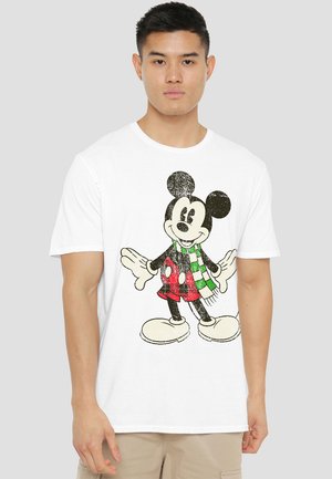 MICKEY MOUSE RETRO CHRISTMAS SCARF - Print T-shirt - white