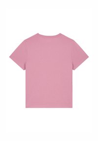 Rosa Kurzarm-T-Shirt aus weicher Baumwolle, mit klassischem Rundhalsausschnitt und einem schlichten Design mit glatter Textur, ohne sichtbare Grafiken.